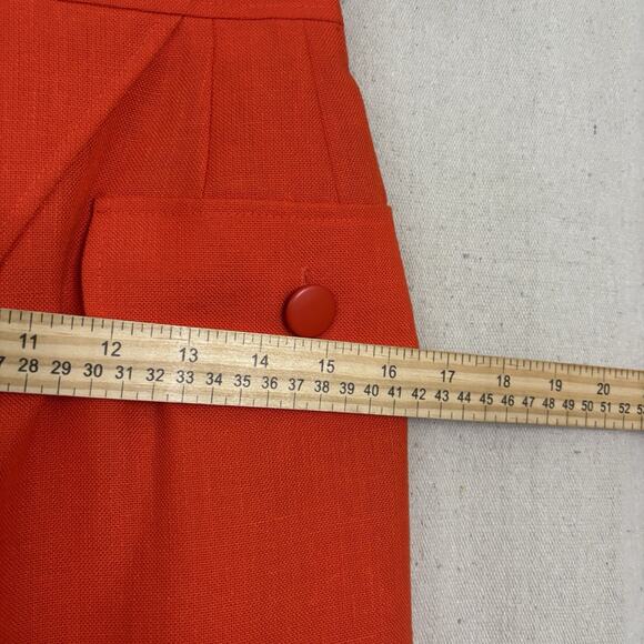 Vintage Caroline Rohmer Pencil Skirt Women Small Orange Librarian Chic Secretary - Picture 5 of 7